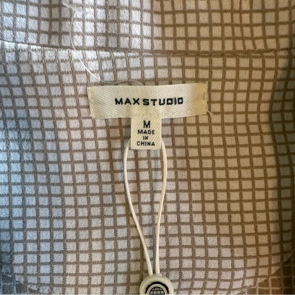 NWT Max Studio Blazer | Tan & White Grid Pattern | Women’s M - Picture 5 of 9